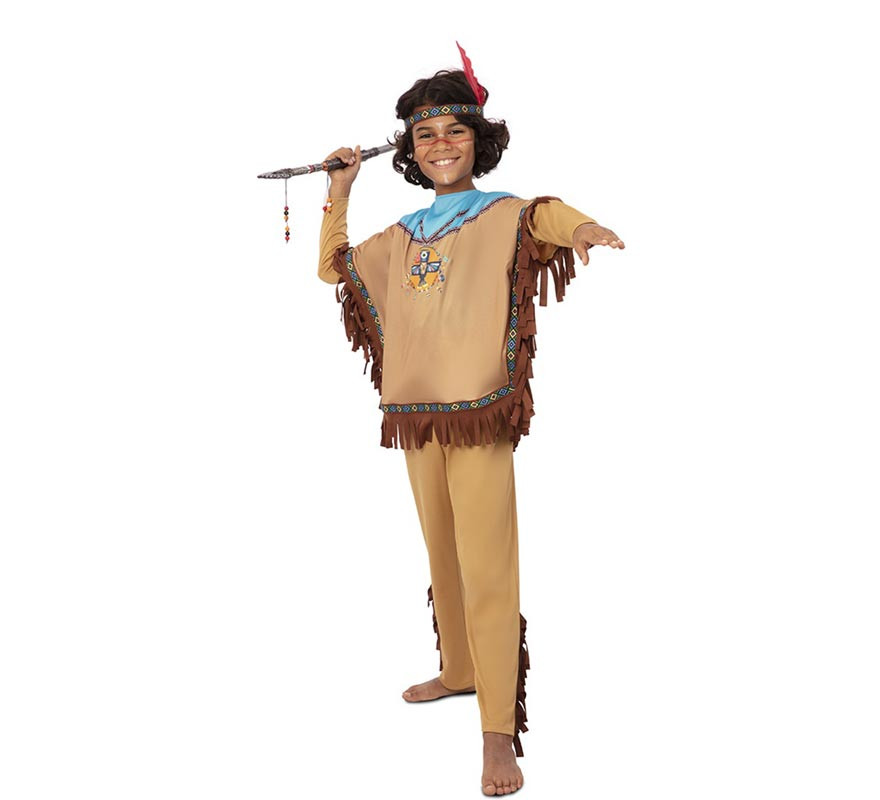 Costume indiano Apache con copricapo per bambini-B