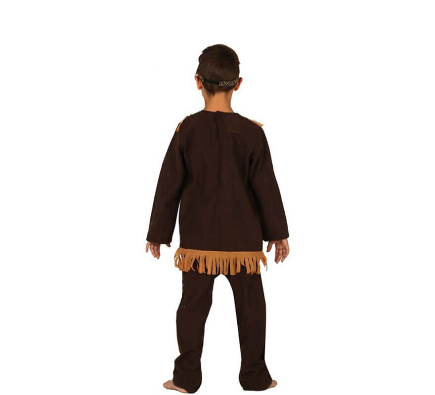 Braunes Indianerkostüm mit Fransen für ein Kind-B