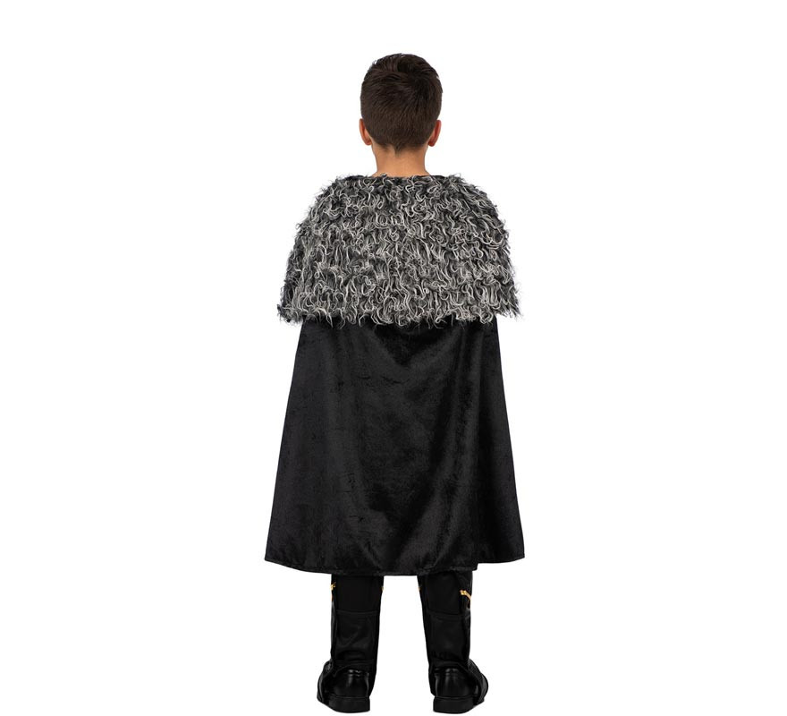 Costume da capo vichingo in argento con mantello per bambino-B