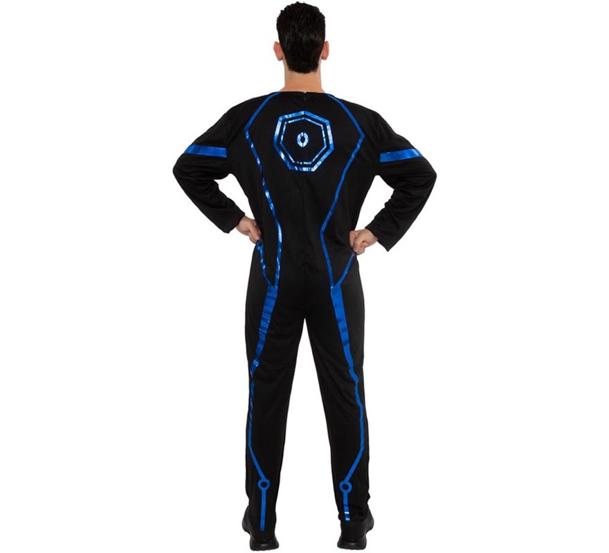 Déguisement joueur de jeu vidéo noir et bleu homme-B