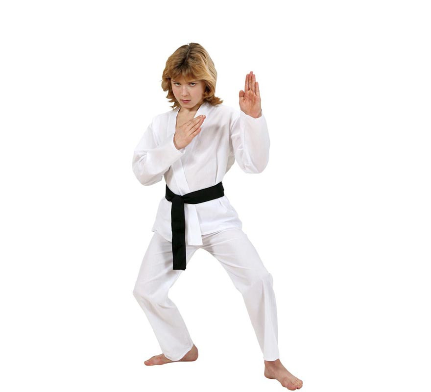 Disfraz de Karateca blanco con cinturón para niño-B