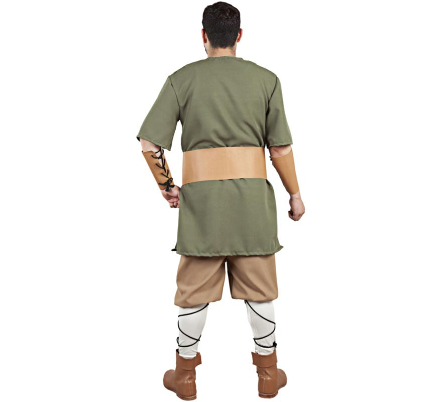 Costume de Labrador médiéval vert avec ceinture pour homme-B