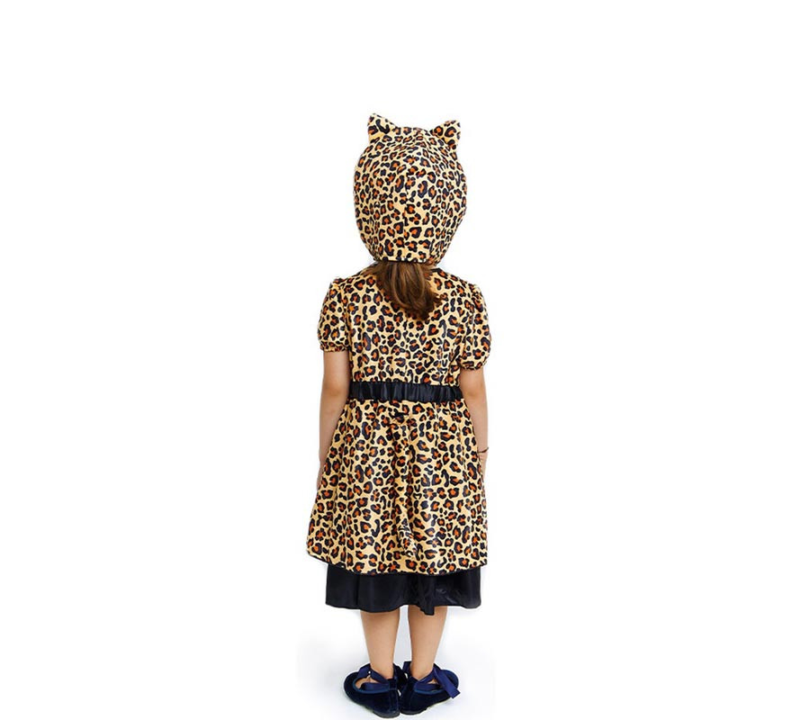 Costume con stampa leopardata su vestito per neonata e bambina-B