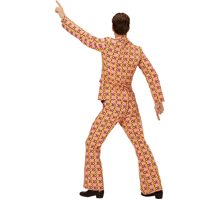 Disfraz de los años 70 Disco Ondas y Círculos para hombre-B