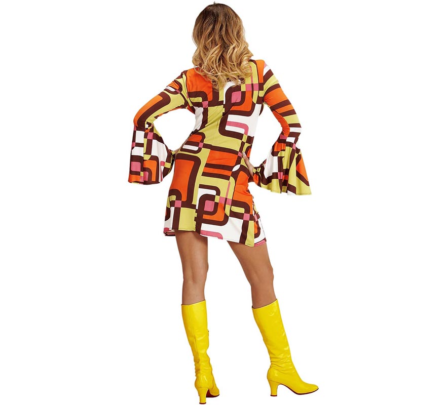 Costume Tubes Orange Années 70 pour Femme-B