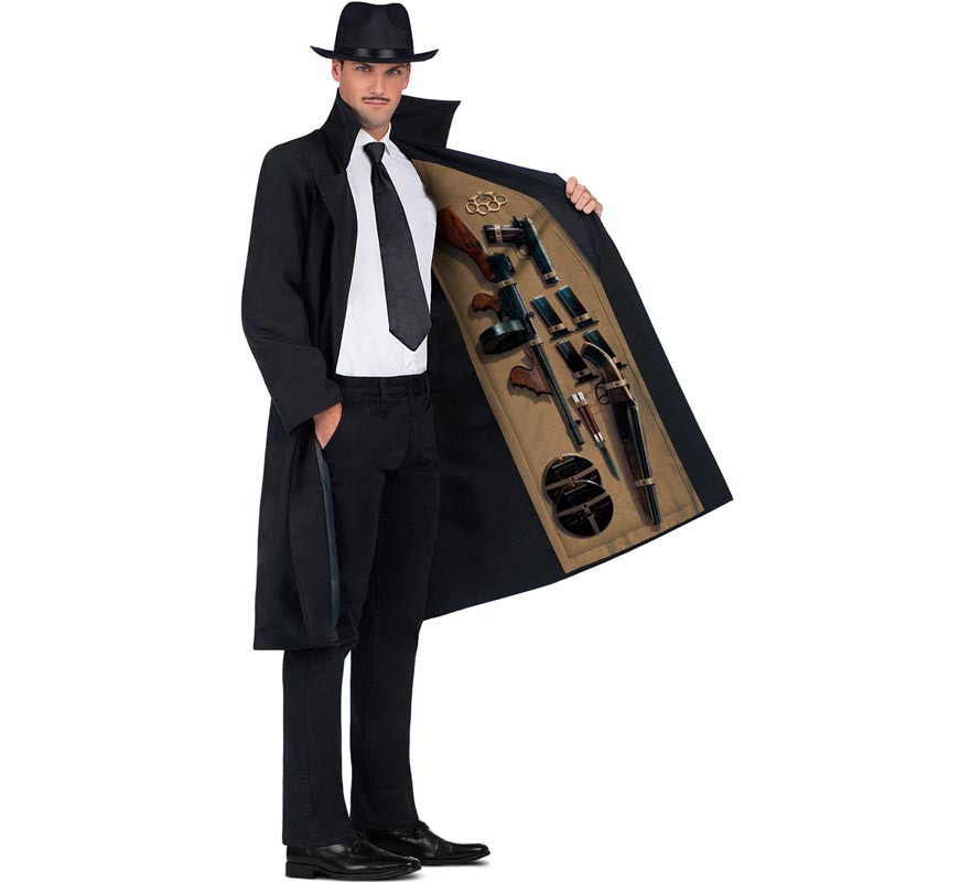 70s Mafioso Costume with Hat for Men-B