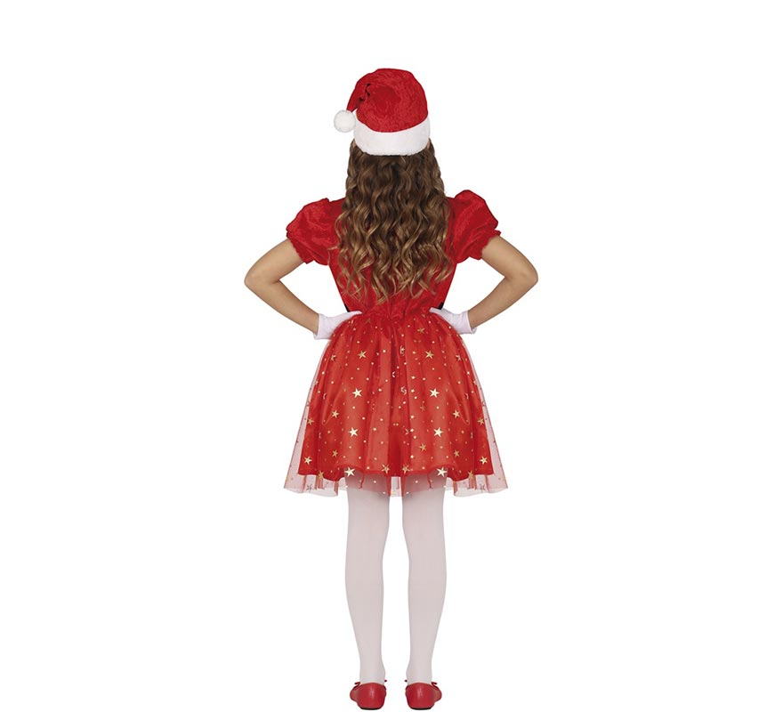 Sparkly Santa Claus costume with belt for girls-B