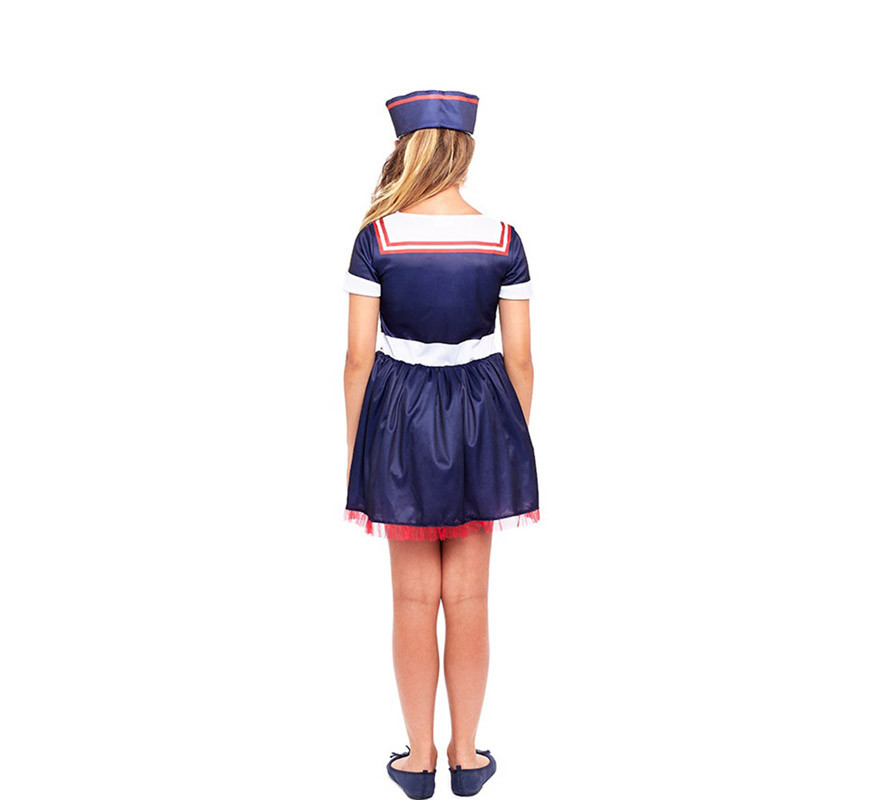 Costume da marinaia Pin Up blu navy per bambina-B