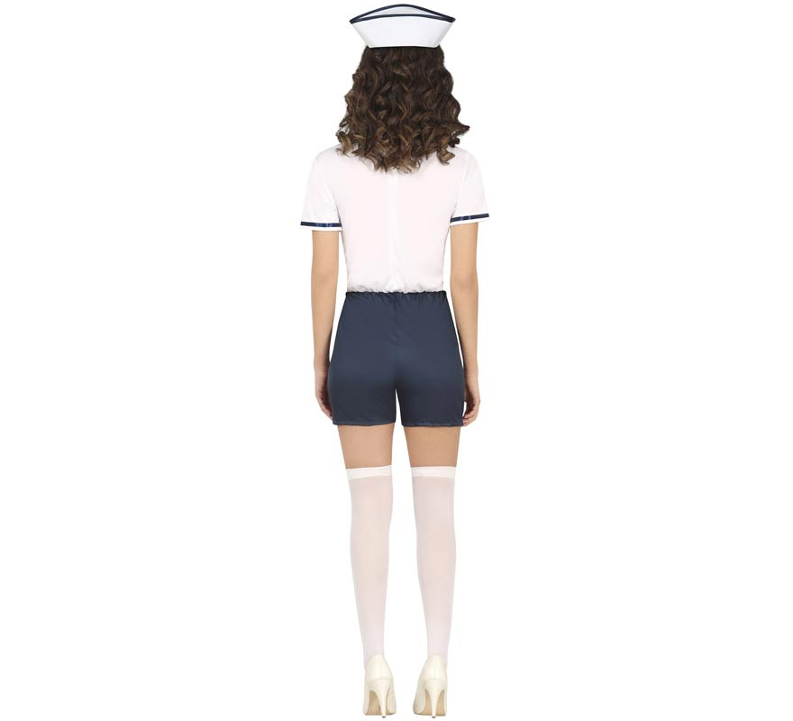 Costume da marinaio di cabina vintage bianco per donna-B