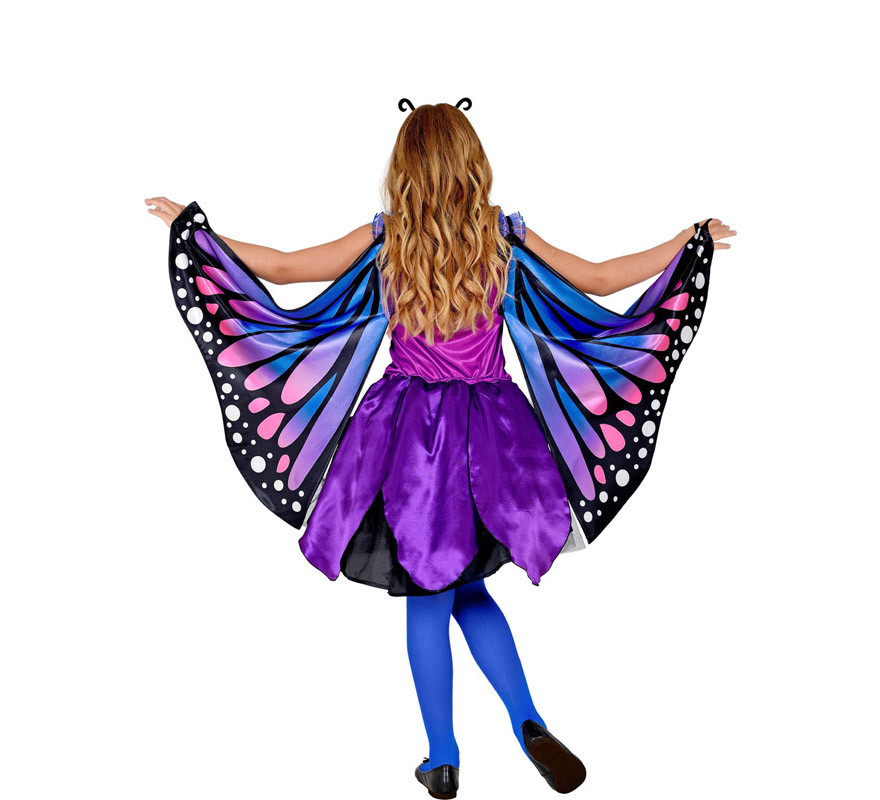 Blauer Schmetterling mit Flügeln Kostüm für ein Mädchen-B
