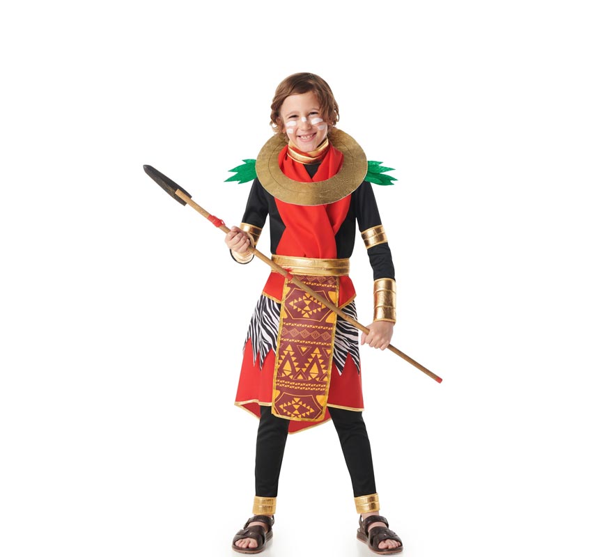 Fato elegante de Masai Africano Vermelho para crianças-B