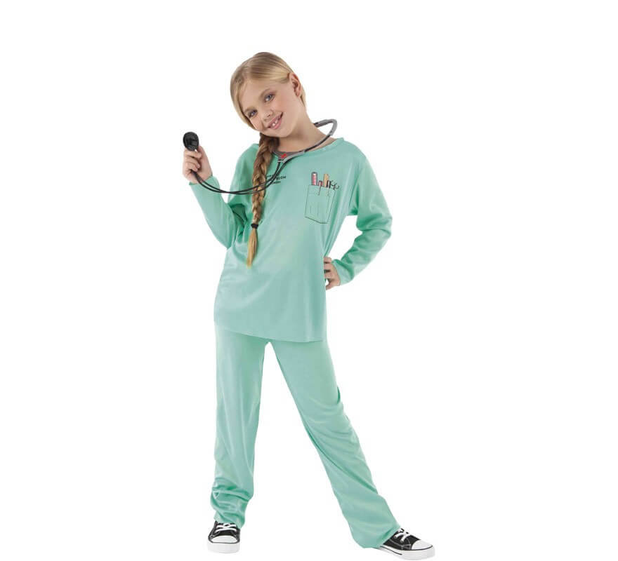 Disfraz de Cirujano verde para niños-B