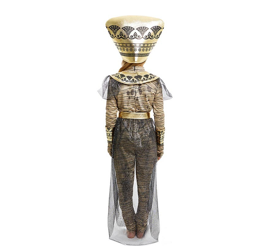 Pharaoh Mummy Costume with Headdress for Girls and Teenagers-B