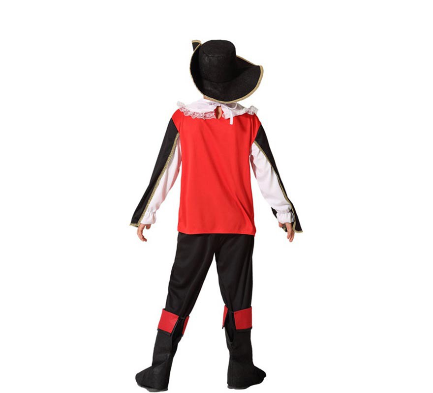 Disfraz de Mosquetero Rojo y Negro para niño-B