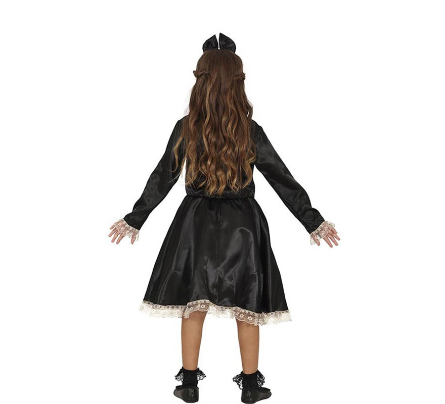 Costume de poupée à nœuds noirs pour fille-B