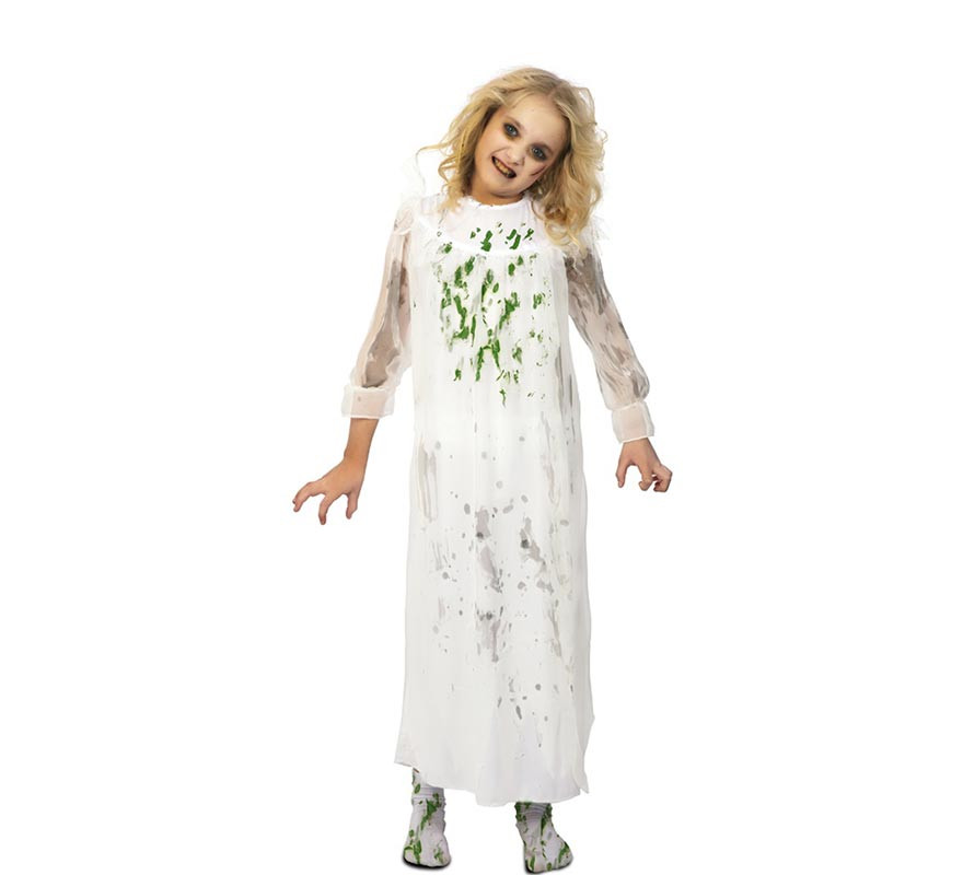 Possessed Girl Costume White Nightgown for Girls-B