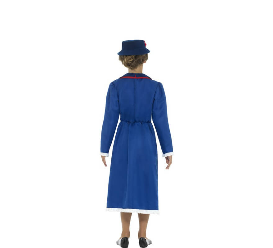 Disfraz de Niñera Victoriana Azul para niña-B