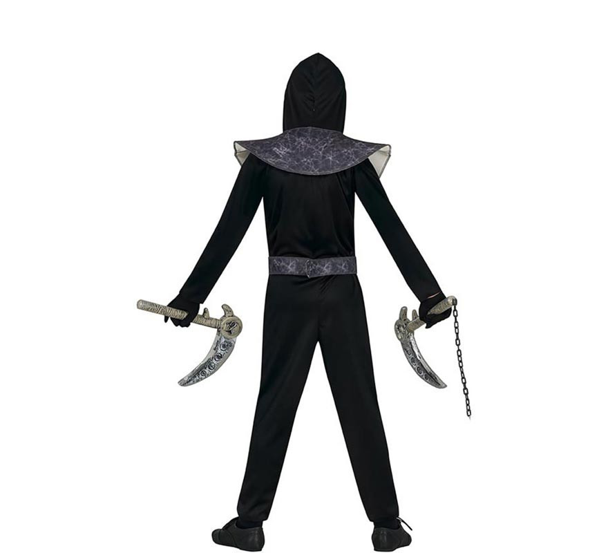 Disfraz de Ninja Calavera negro y gris para niños-B