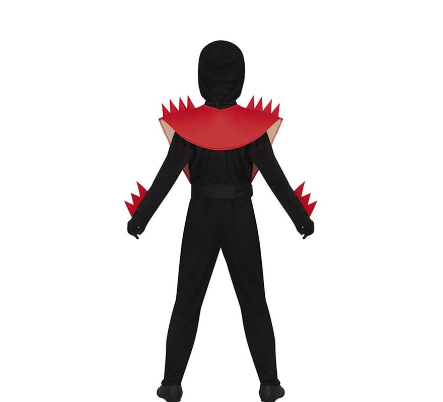 Fato de Cobra Ninja vermelho e preto para criança-B