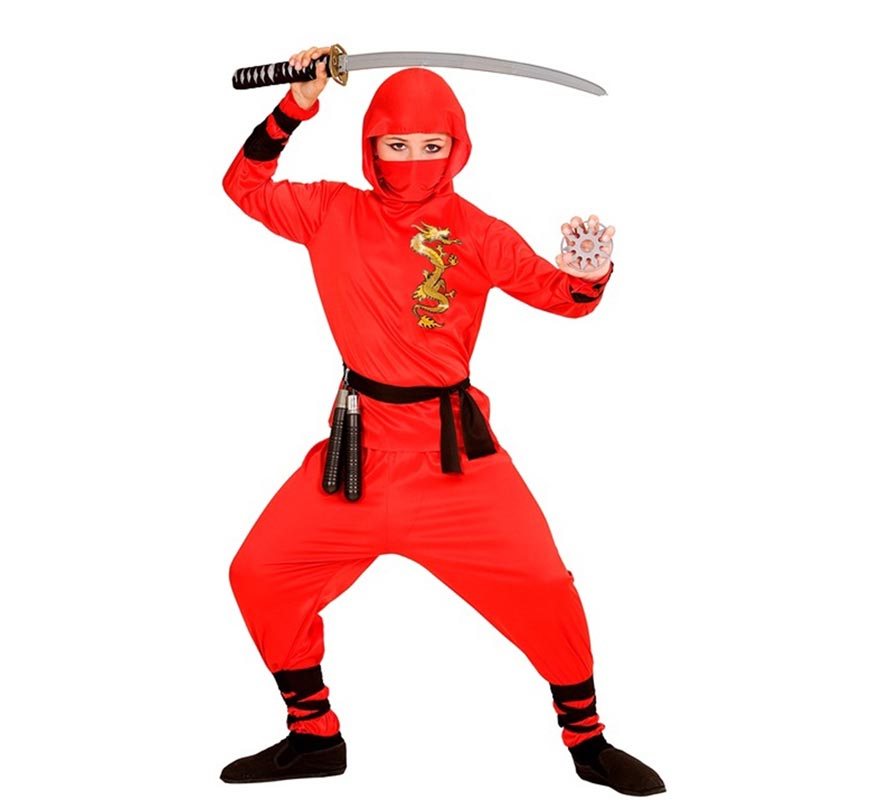 Red Dragon Ninja Costume for Boys-B