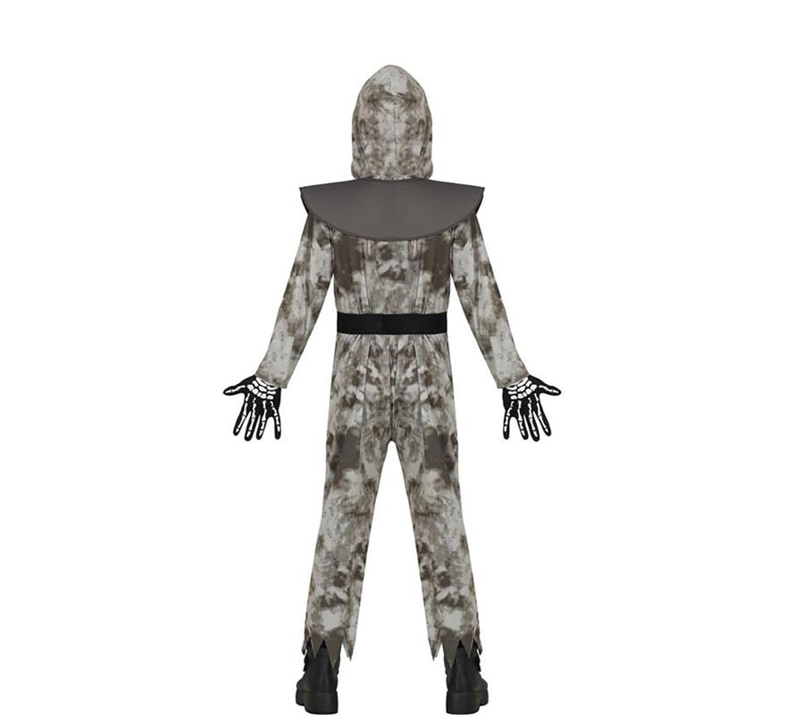 Disfraz de Ninja Esqueleto gris y marrón para niños-B