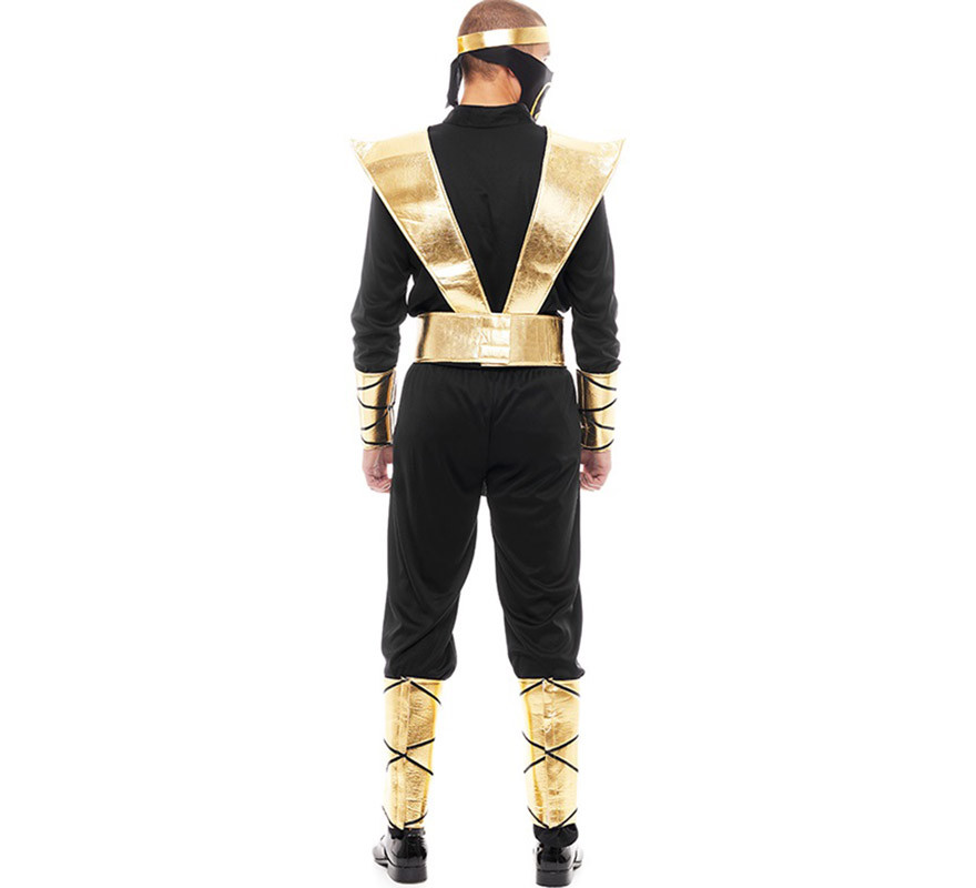 Disfraz de Ninja Kombat Serpiente negro y dorado para hombre