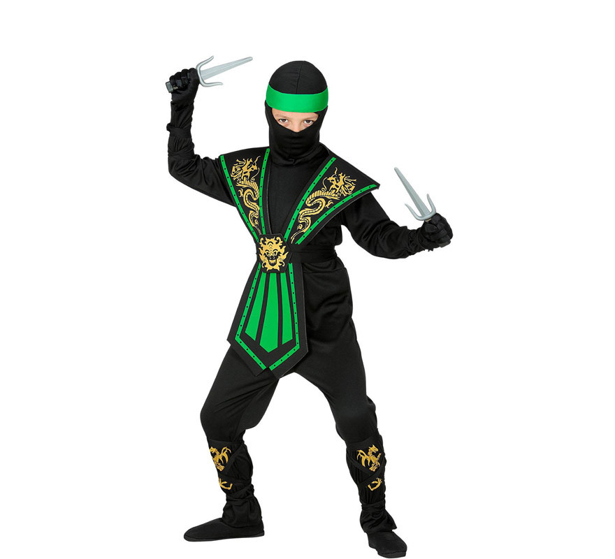 Déguisement Ninja Kombat vert garçon-B