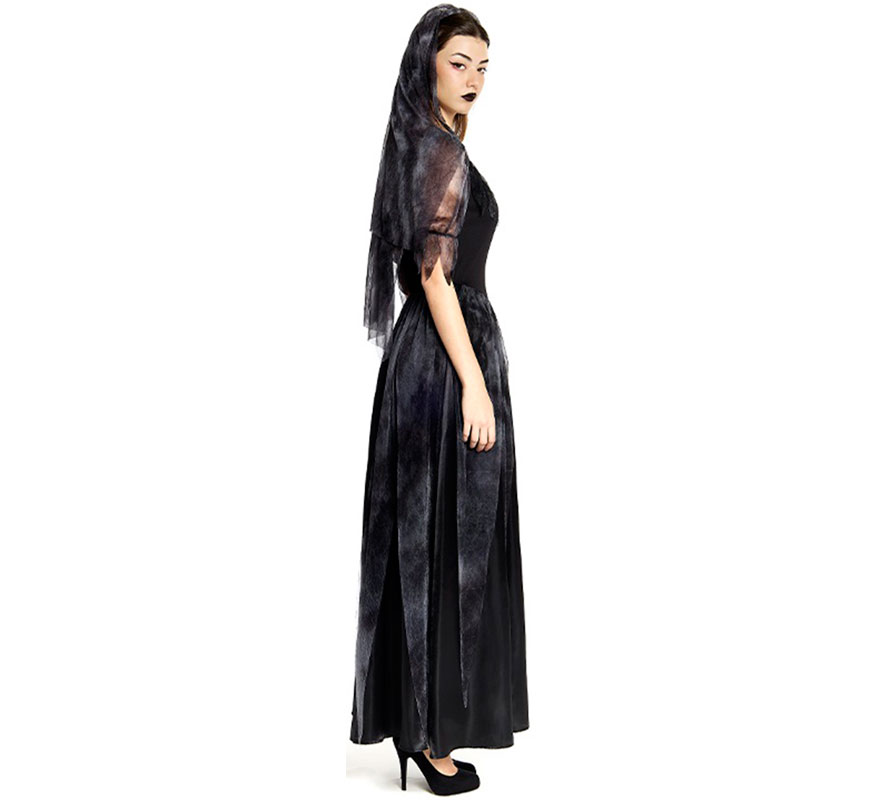 Gothic Bride Costume with Veil for Women-B