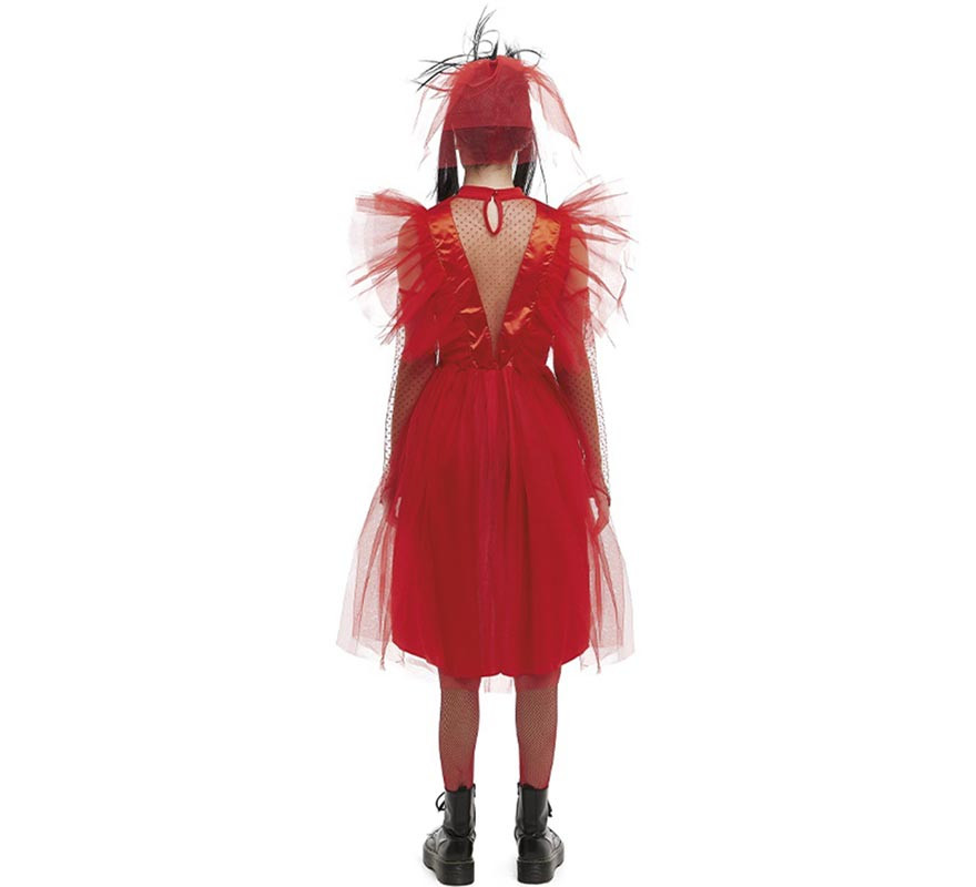 Costume de mariée fantôme rouge rayé pour femme-B