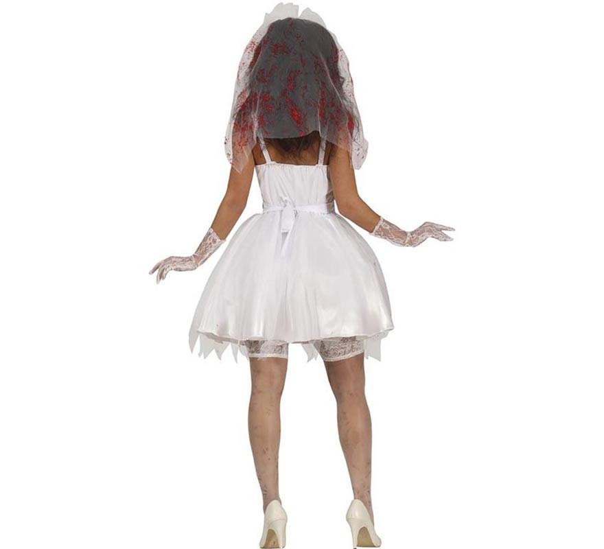 Women's Bloody Zombie Bride Costume-B