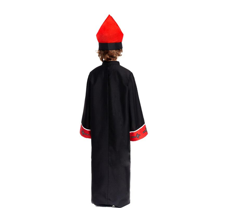 Costume da Vescovo satanico con stola nera e rossa per bambino-B