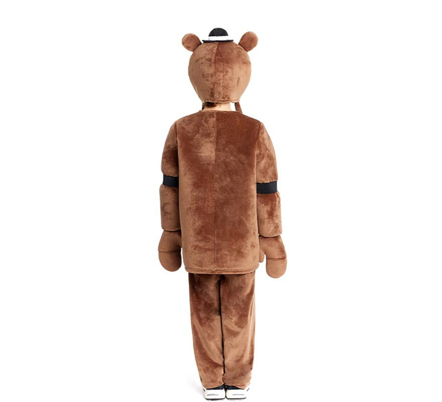 Costume d'ours en peluche effrayant avec gants pour enfant-B