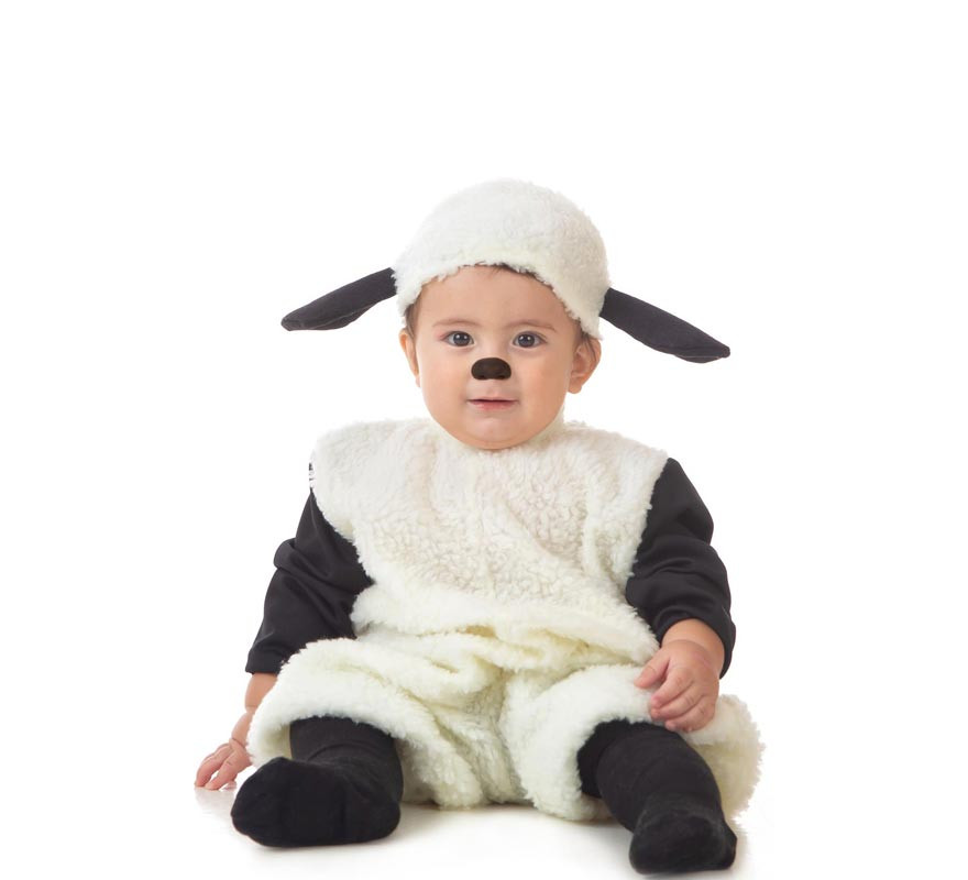 Disfraz de Oveja blanca con capucha para bebé-B