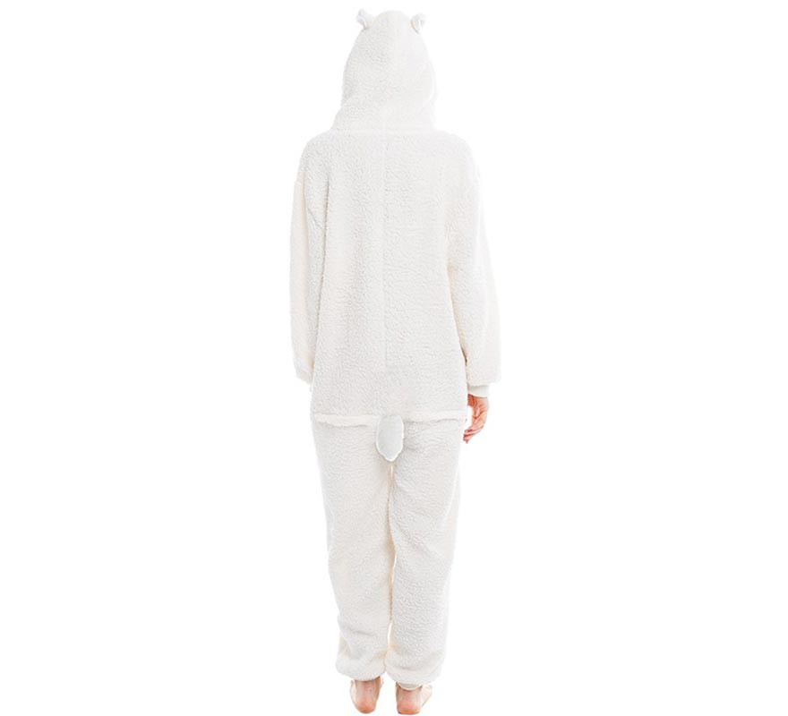 Costume de mouton blanc à capuche pour femme-B