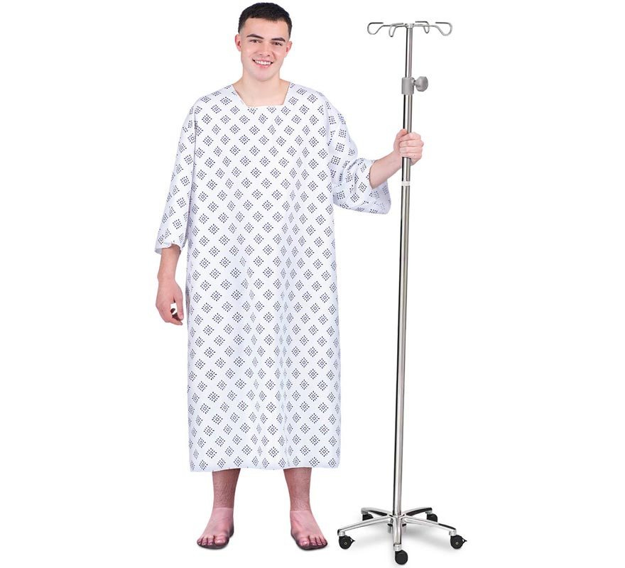 Costume de patient hospitalisé avec robe pour homme-B