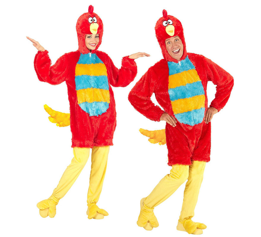 Costume da uccello rosso adulto in morbido peluche-B