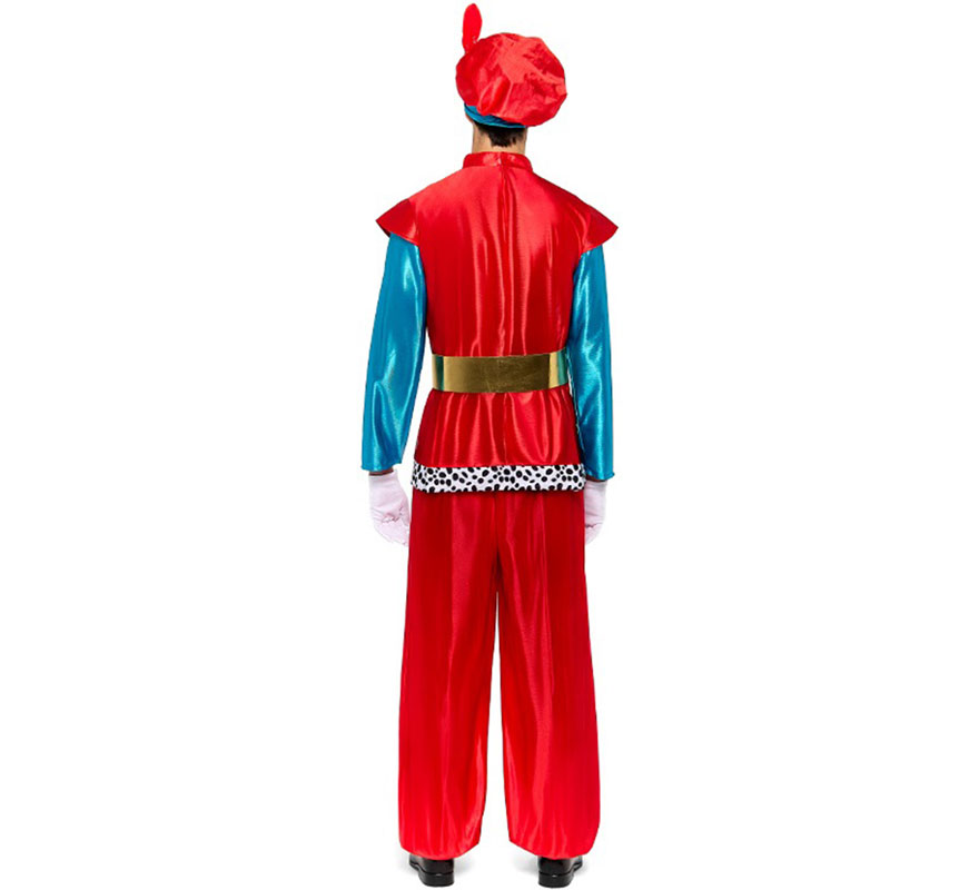 Disfraz de Paje Real rojo para hombre-B