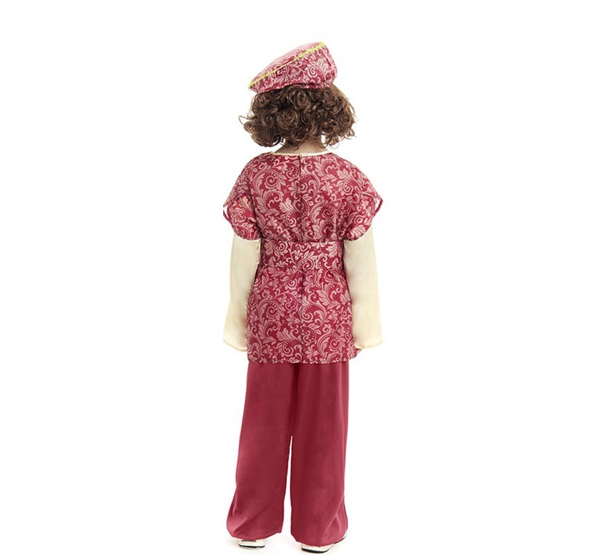 Red King Gaspar Page Costume with Hat for Boys-B