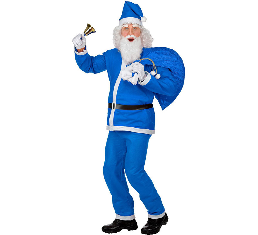 Costume di Babbo Natale blu per uomo-B