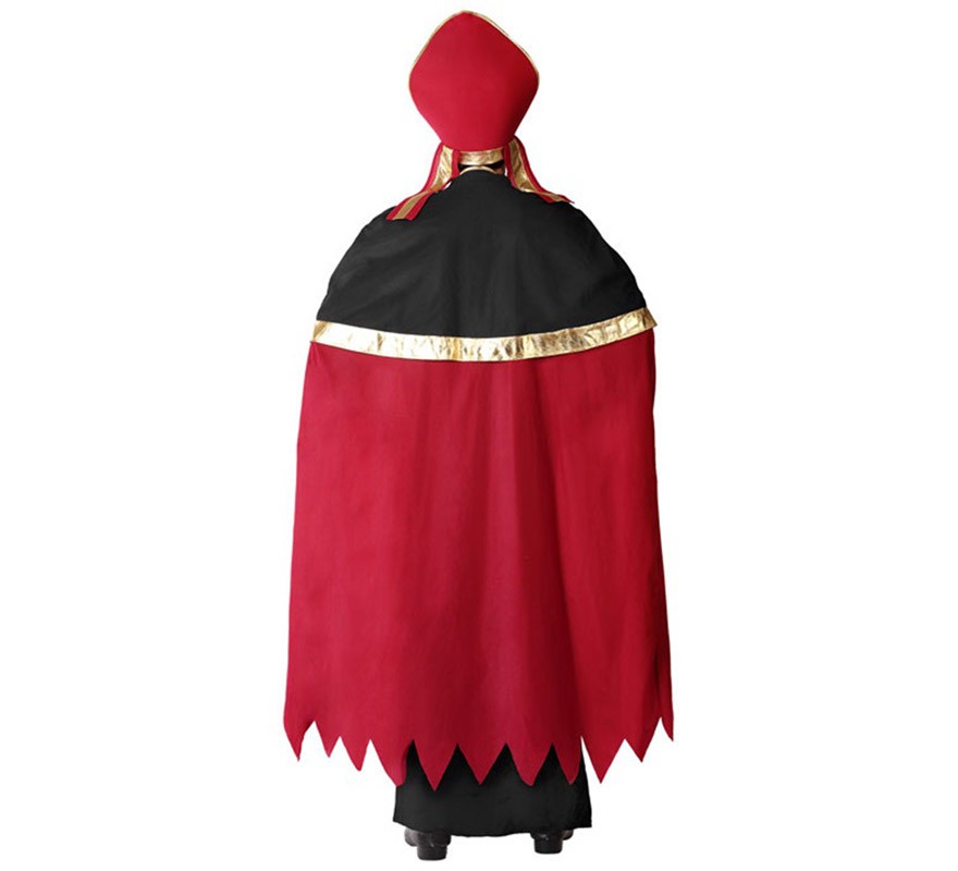 Papst Kostüm schwarz und rot Herren Sangriento-B