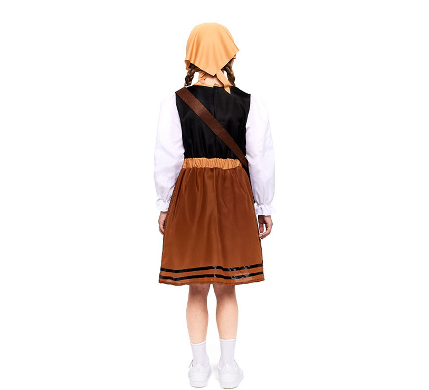 Disfraz de Pastorcilla Aldeana marrón para niña-B