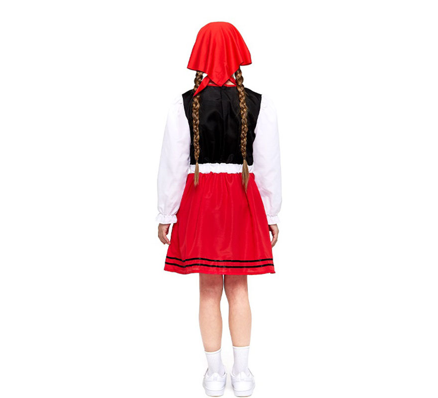 Disfraz de Pastorcilla Aldeana roja para niña-B