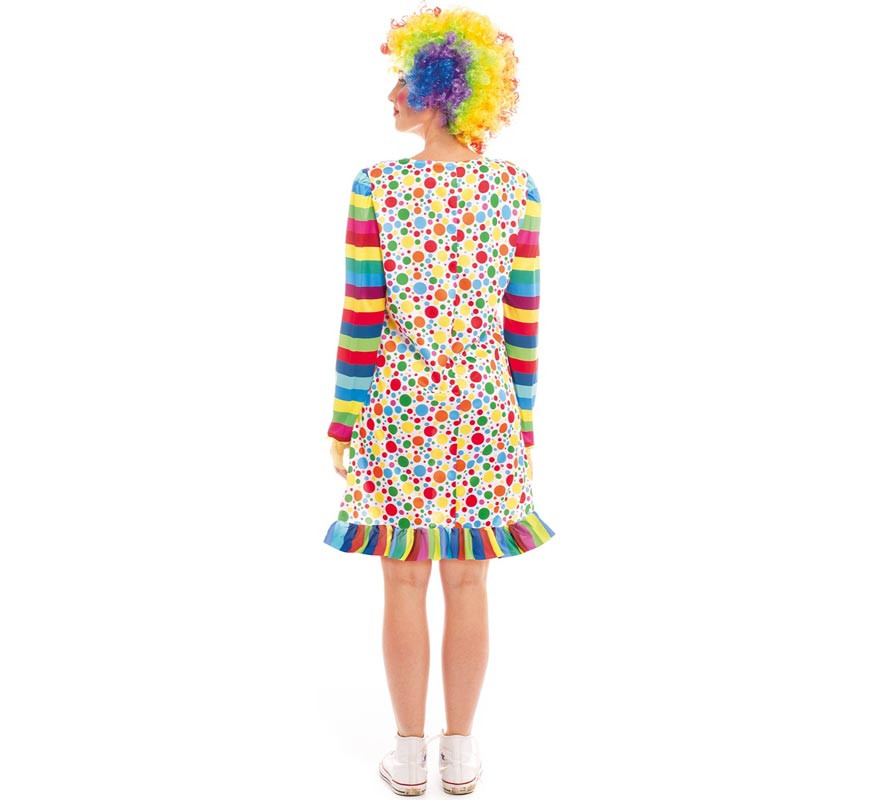 Costume da Clown multicolor a pois per donna-B