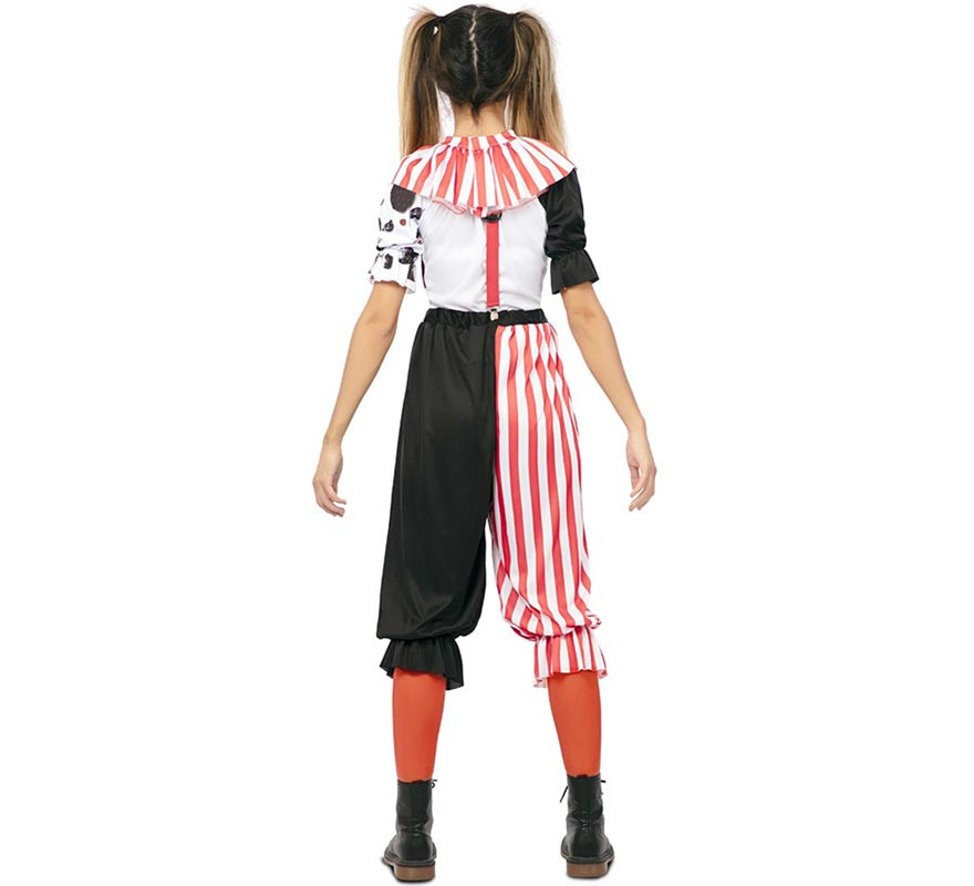 Costume da Clown Malvagio Tricolore con colletto per donna-B