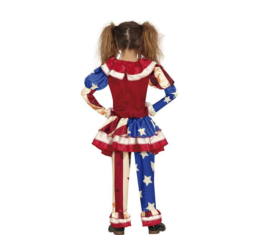 Blutiger Patriot-Clown-Kostüm für Mädchen-B