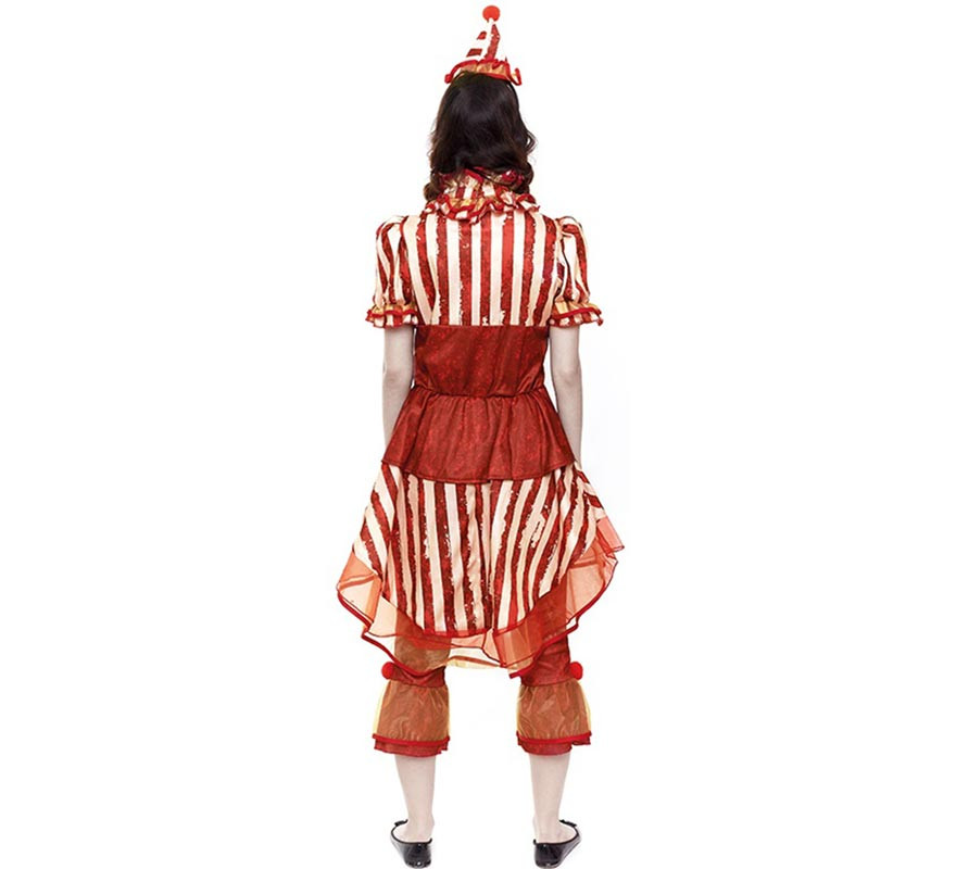 Costume classico da clown rosso per donna-B