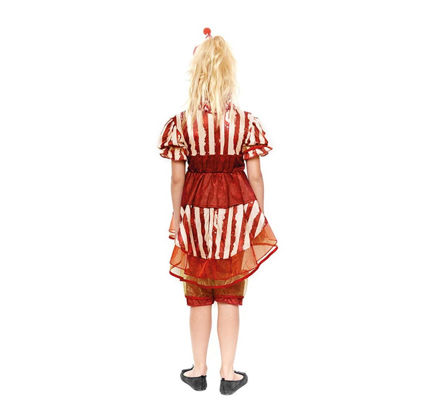Costume classico da clown rosso per bambina-B