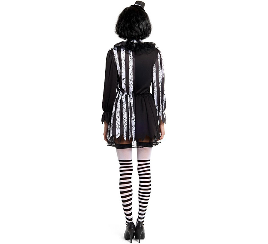 Black and white scary clown costume for women-B