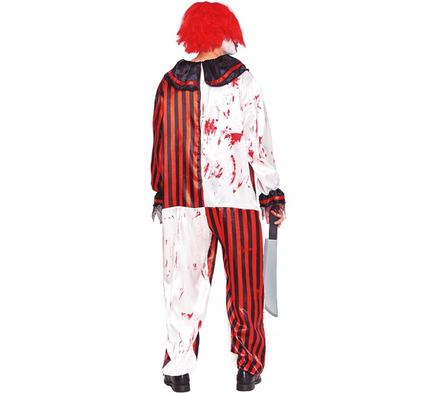 Costume da Clown a Righe con Sangue per uomo-B