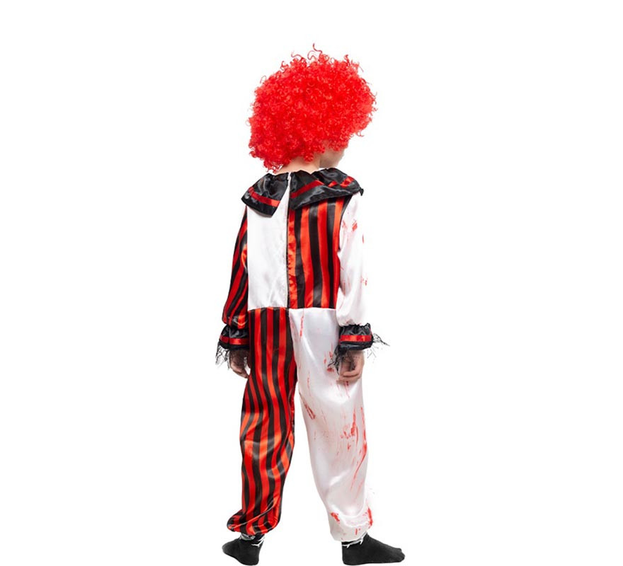 Costume da clown a strisce insanguinate per bambini-B